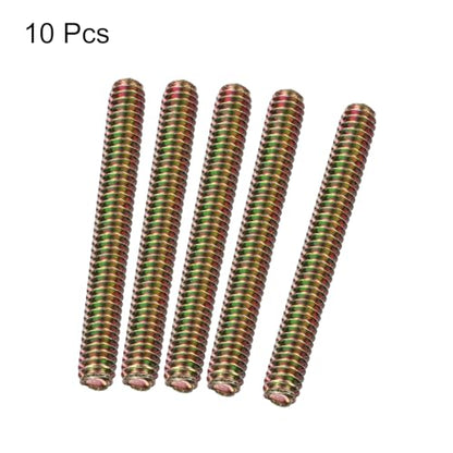 uxcell 10pcs Fully Threaded Rods 1/4x2-1/4 All Thread Studs Long Threaded Screw Carbon Steel for Furniture Garden Railing Mounting Assembly Fastening Frame Connection Colorful Zinc - size: 1/4x2-1/4"