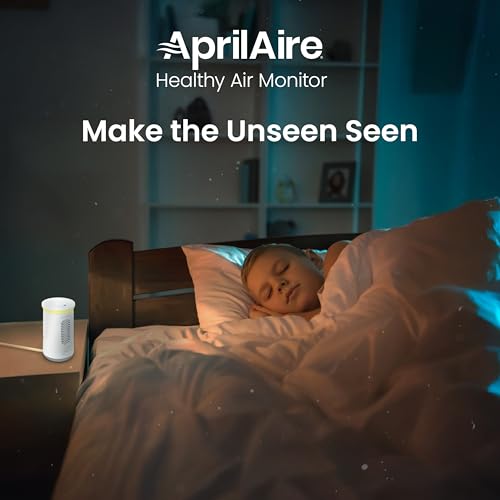AprilAire ZAWTHCPV Smart Indoor 5-in-1 Wi-Fi Air Quality Monitor (CO2, VOC, PM 2.5, Particulate Matter, Humidity and Temperature), App Controlled IAQ Monitor for Home Air Quality Sensor
