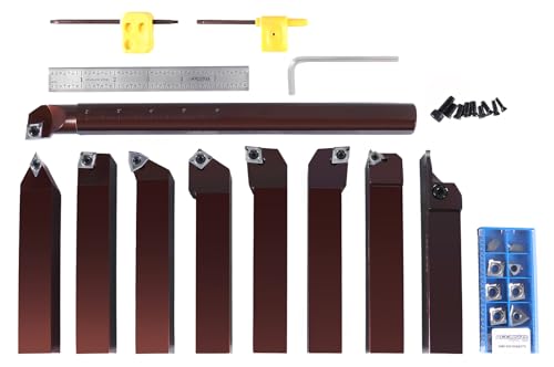 Accusize 1" Shk 9-Pc Indexable Turning & Boring Set for Aluminum, 3988-0001 - style: For Cutting Aluminum