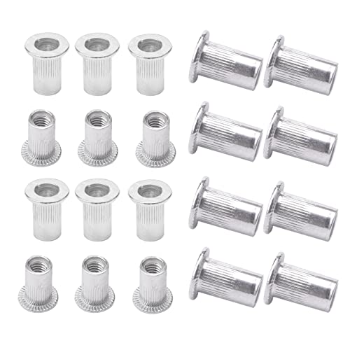 M4 4 mm Flat Head Aluminum Rivet Nut Blind Insert Nut Pack of 100 - size: M4