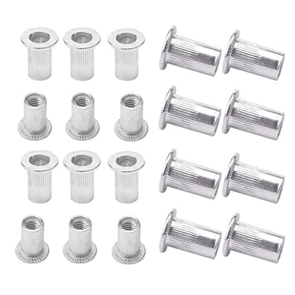 M4 4 mm Flat Head Aluminum Rivet Nut Blind Insert Nut Pack of 100 - size: M4