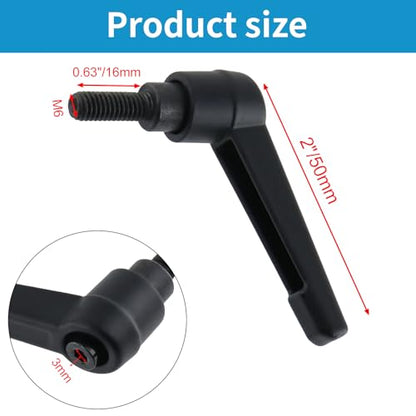 Clamping Lever Handles M6 x 16mm Push Button Ratchet Lever Male Threaded Stud Adjustable Handles Hand Knobs Rotating Screw Handles Bolts with Locking Lever -6pcs - size: M6 x 16mm