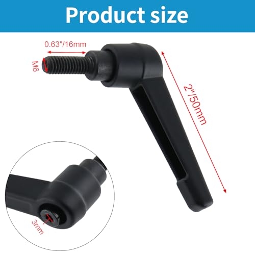 Clamping Lever Handles M6 x 16mm Push Button Ratchet Lever Male Threaded Stud Adjustable Handles Hand Knobs Rotating Screw Handles Bolts with Locking Lever -6pcs - size: M6 x 16mm