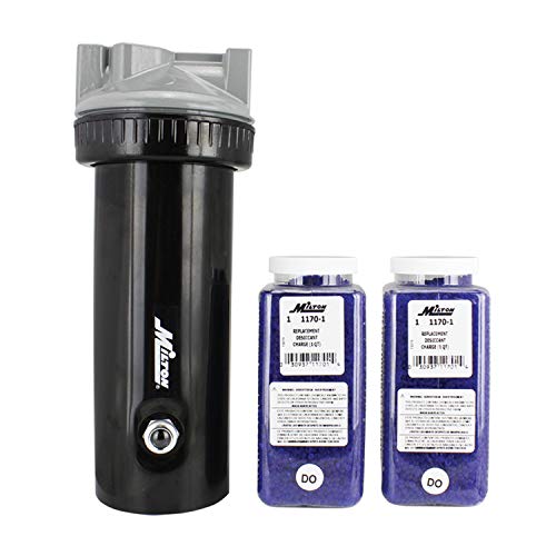 Milton 1170‑2 1/2" Compact FRL Desiccant Air Dryer, Inline Compressed Air Line Filter‑Regulator‑Lubricator Dryer for Moisture Removal in Pneumatic Systems