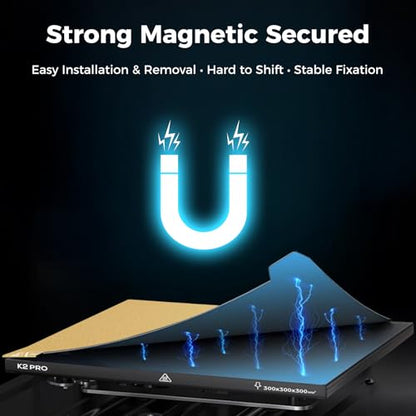 Creality K2 Pro Build Plate Original 325x310mm Dual Side Golden PEI Coating Spring Steel Magnetic K2 Pro Bed Plate Creality 3D Printer PEI Sheet for K2 Pro/K1 Max/Ender 3 V3 Plus - style: K2 Pro Textured