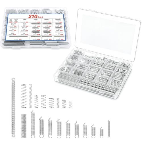 420 Pcs Spring Assortment Kit,20 Different Sizes Zinc Plated Springs Set