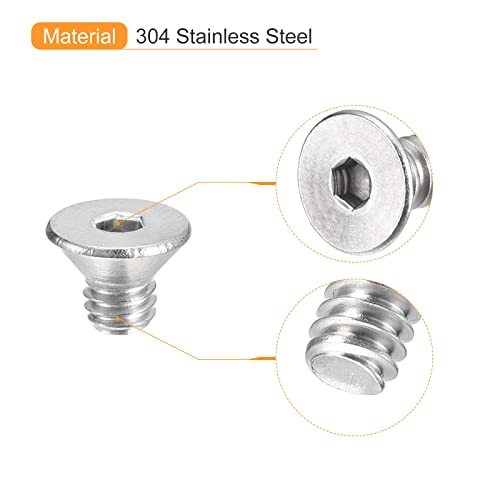 uxcell #8-32x1/4 Flat Countersunk Head Socket Cap Screws, 50Pcs 304 Stainless Steel Hex Socket Flat Head Screws, Full Thread, Countersunk Bolts - size: #8-32x1/4"