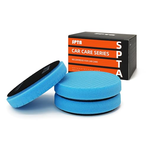 Blue T60 Moderate-Cut Foam Polishing Pads, SPTA 3Pcs 6.5 Inch Face for 6 Inch 150mm Backing Plate Compound Buffing Sponge Pads for Car Buffer Polisher Compounding, Polishing and Waxing -FPTSS6B-3 - color: 3Pcs Blue T40 Polish, size: 6.5inch