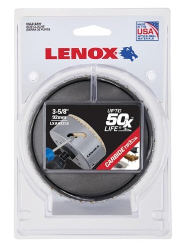 Lenox Hole Saw Carbide Tipped 3 5/8In 92Mm - style: 3 5/8-Inch (92 mm)
