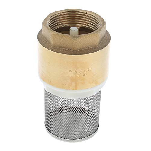 Baosity Brass Foot Valve Mesh Check Valve with Strainer Filter DN40 1-1/2 Inch, Installed at a Pump or at The Bottom of a Pipe line