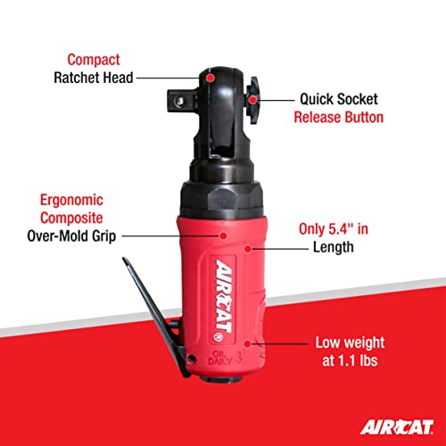 AIRCAT 807 3/8" Mini Palm Ratchet - size: 3/8-Inch (Pack of 1)