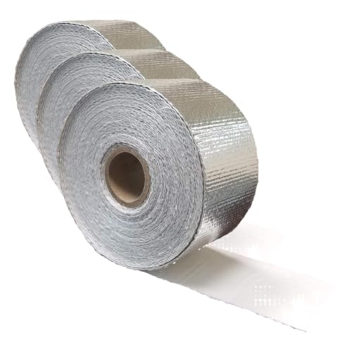Newtex High Heat Resistant Tape - Extreme Temperature Aluminum Foil Z-Flex Tape - Pressure Sensitive Adhesive Ducting, Insulation, Reflective Heat Barrier Tape Roll (2" x 25') (Pack of 3) - size: 2 Inches x 25 Feet (Pack of 3)