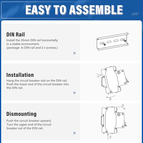 DC Solar Panels Disconnect Switch 10 Amp Solar Shut Off Switch 12V-400V 2 Poles Small Miniature Circuit Breaker for PV Homes, AC 110V DIN Rail MCB - style: 10A
