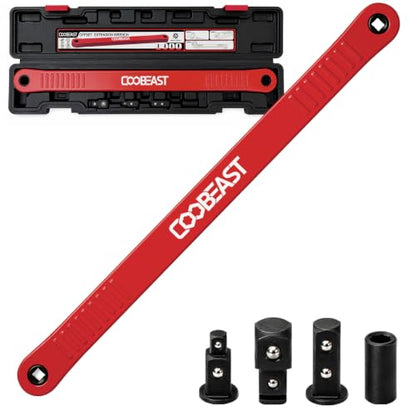 3/8 inch Pro Offset Extension Wrench Impact Wrench Extender Tool Socket Set - color: Red, size: 16.34inch