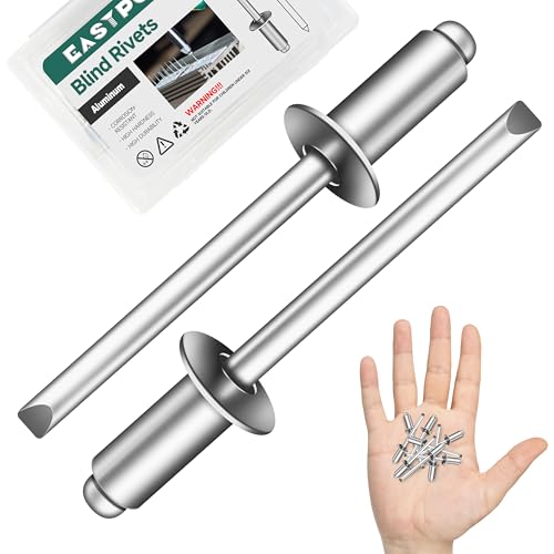250 Pcs 3/16" x 3/8" Aluminum Blind Pro Rivets, 5 x 10mm Pop Rivets, 3/16 Rivet Aluminum Grip and Steel Mandrel - color: Silver, size: 3/16" x 3/8"