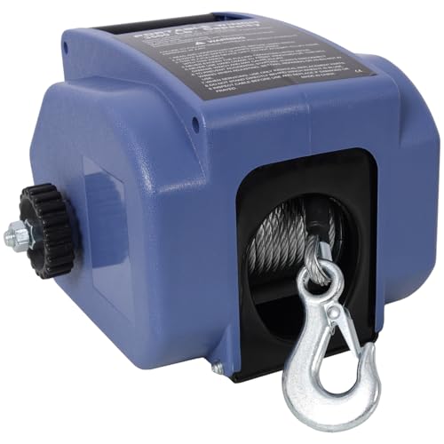 12V 2000lbs Trailer Winch with Wireless Remote Control - Marine & Boat Use