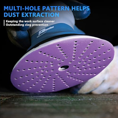 6 in - 50 Pcs Ceramic Multi-Hole Sanding Disc, Assorted Grits 80,120,180,220,320,400 Hook and Loop Sanding Disc, Premium Option for Metal Wood, Stock Removal, Fine Finishing - style: 6in - Variety Pack-A