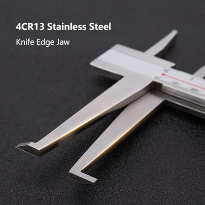 Digital Inside Groove Caliper Electronic Caliper with Upper Jaw and Lower Jaw Groove, 9-300mm/12 Inch, 0.01mm/0.0005", Metric/Imperial, IP54, Stainless Steel (12 Inch) - size: 12 Inch
