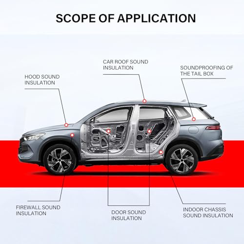 394 Mil Car Sound Deadening Mat, Sound Deadener Material 13 Sq Ft, 12-Piece - size: 12.92 sqft