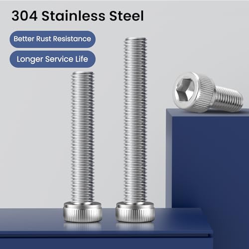 120pcs M3 x 50mm Hex Socket Head Cap Screws Bolts, 304 Stainless Steel 18-8, Allen Socket Drive,Bright Finish, Full Threads,with Hex Spanner - size: M3 x 50mm