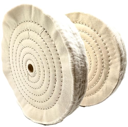 Buffing Wheel 6" x 1" Thick, Fine Muslin, 70 Ply, 2 Pack