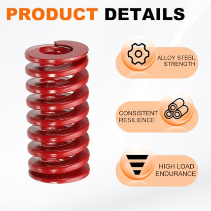 HARFINGTON 2pcs Die Spring 3/4" OD x 1.5" Free Length SMH4006, Red - size: 3/4" OD x 1.5" Free Length