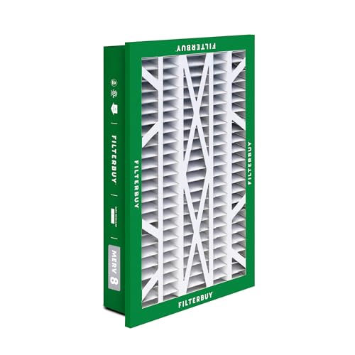 Filterbuy 16x25x5 Air Filter MERV 8 Dust & Allergy Defense (2-Pack) - size: 16x25x5 (Actual: 14.38 x 23.38 x 3.69)