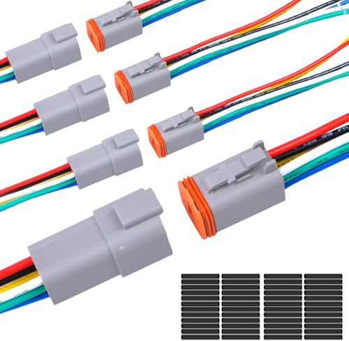 Exqutoo 4Pack 6-Pin DT Connector Male and Female Wire Connectors - size: 6-pin/4pack
