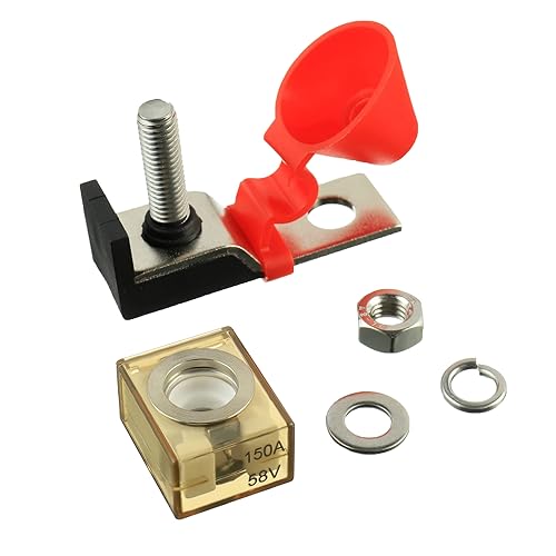 150 AMP MRBF Terminal Block Fuse Holder Single Stud 5/16" (M8) Compact Rated Battery Fuse 150A - size: 150A