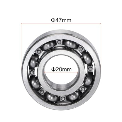 uxcell 6204 Deep Groove Ball Bearings 20x47x14mm Chrome Steel, Open Type - size: 20x47x14mm