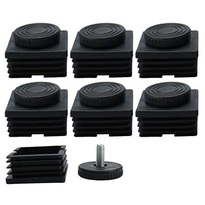 uxcell M8 Leveling Feet 50 x 50mm Square Insert Adjustable Furniture Glide 8 Sets