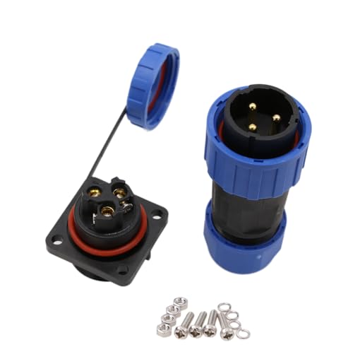 TY20 3 Pin 25A Panel Mount Cable Connector, Male Female Plug Socket, Watertight Screw-Wiring Quick-Disconnect for Power Outdoor Device - color: Screw Mount, size: 3 Pin 25A