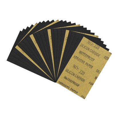 25Pcs Sand Paper 5.5x9Inch 320Grit Silicon Carbide Sandpaper Sheets - size: 5.5 x 9 Inch(320 Grit)