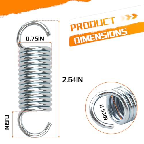 4-Pack 9617 Extension Spring, 2.64 inches × 0.75 inches × 0.6 inches
