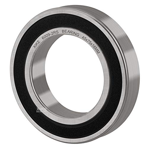 XIKE 6009-2RS Sealed Deep Groove Ball Bearings, 45x75x16 mm, 10-Pack - size: 6009-2RS - 45x75x16 mm