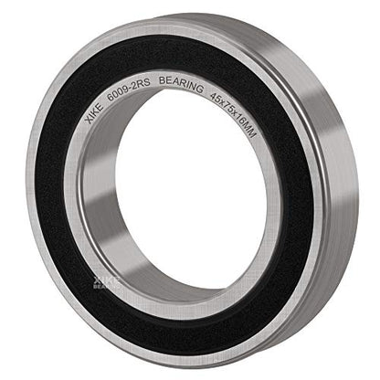 XIKE 6009-2RS Sealed Deep Groove Ball Bearings, 45x75x16 mm, 10-Pack - size: 6009-2RS - 45x75x16 mm
