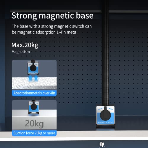 Magnetic Work Light, Led Machine Light, IP66 Waterproof gooseneck Light, 800 Lumens + Reinforced Magnetic Bas, Suitable for Lathe Table - size: 800 lumens + Reinforced Magnetic Base