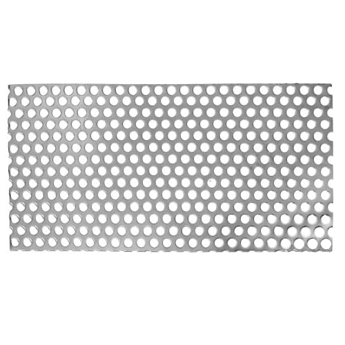 Perforated Stainless Steel Sheet, 19GA expanded Metal mesh 0.2" Aperture (About 5mm), 304 Stainless Steel Mesh Panel, Flue Ventilation, Filtration, Speaker Grille(1pcs 11.9'' x 5.9'' Rectangle) - color: 1pcs 11.9'' x 5.9'' Rectangle