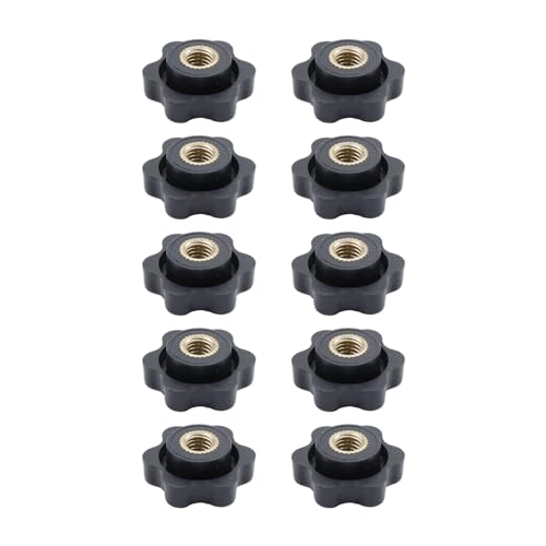 Antrader M6 Star Knob Clamping Handle Nut,Thru Hole Star Knobs,10Pcs - size: 25#M6