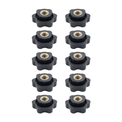 Antrader M6 Star Knob Clamping Handle Nut,Thru Hole Star Knobs,10Pcs - size: 25#M6