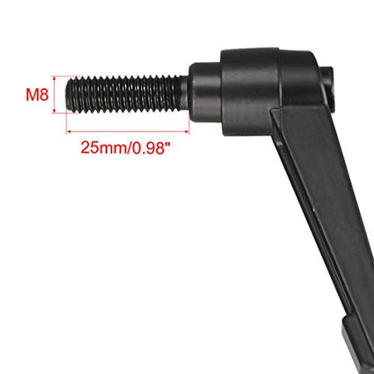 uxcell M8 x 25mm Handle Adjustable Clamping Lever Thread Push Button Ratchet Male Threaded Stud Knobs Rotating Screw Handles Bolts with Locking Lever Black 2pcs - size: M8x25mm