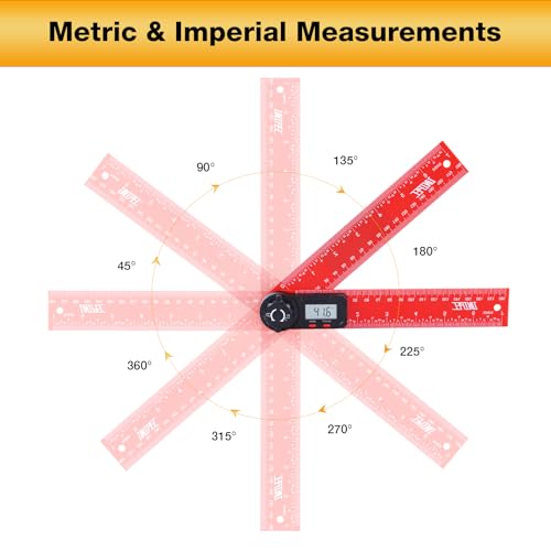 Digital Angle Finder Protractor, 7" / 200 mm Angle Measuring Tool with LCD Display, Angle Finder Ruler for Woodworking, Carpenter, Construction & DIY Projects
