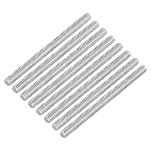 uxcell 8Pcs Fully Threaded Rod, M4 x 55mm 304 Stainless Steel Right Hand Thread Bar Studs M4-0.7 Thread Pitch for Furniture Machinery Assembly - size: M4 x 55mm
