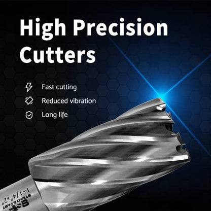 S&F STEAD & FAST Annular Cutter Set 6 Pcs, Diameter 7/8 to 2", DOC 2" - size: 3/4" shank 2" cutting depth Large