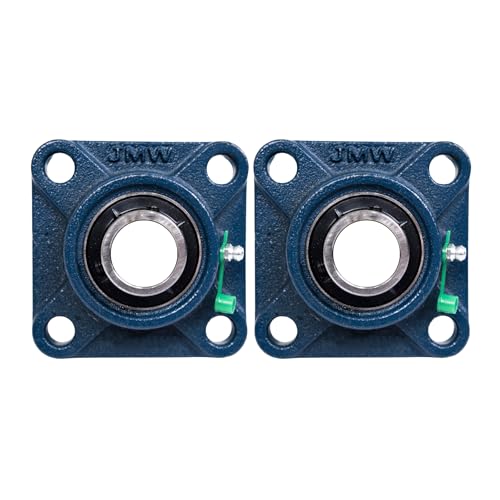 Jeremywell UCF205-16 Pillow Block Bearing (2 Pack), 1 inch Bore, 4-Bolt Flange Mounted, Solid Base, Self-Alignment, Square - size: UCF205-16