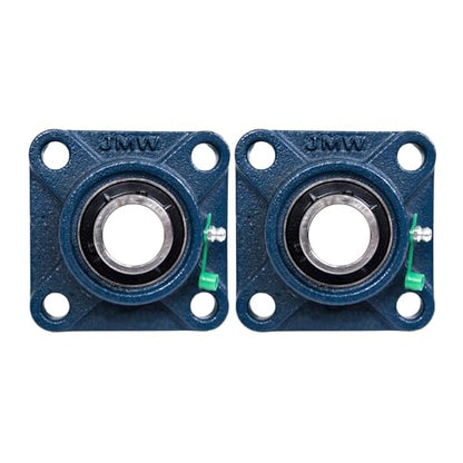 Jeremywell UCF207-20 Pillow Block Bearing (2 Pack), 1-1/4 inch Bore, 4-Bolt Flange Mounted, Solid Base, Self-Alignment,Square - size: UCF207-20