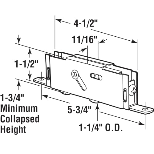 Prime-Line D 1980 1-1/4 In. Steel Ball Bearing Tandem Roller Assembly, End Adjustment (Single Pack) - size: 1 Inch