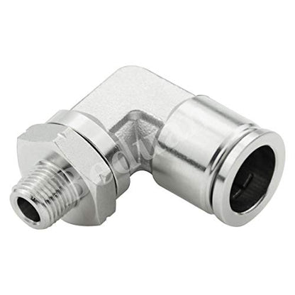 Beduan Push to Connect Fitting Elbow, 1/2" Tube OD x 1/8" NPT Male 90 Degree Elbow Adapter 304 Stainless Steel Air Union Fitting - size: 1/2"Tube OD-1/8"NPT, style: 1Pc