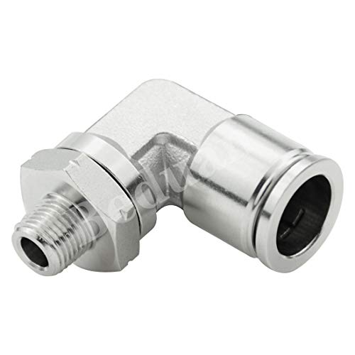 Beduan Push to Connect Fitting Elbow, 3/8" Tube OD x 1/8" NPT Male 90 Degree Elbow Adapter 304 Stainless Steel Air Union Fitting - size: 3/8"Tube OD-1/8"NPT, style: 1Pc