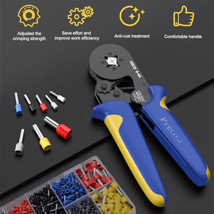 Preciva Ferrule Crimping Tool with 2000Pcs Wire Connectors, AWG23-7 - color: Blue